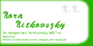 nora nitkovszky business card